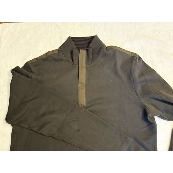 Hugo Boss 1/4 Zip Dark Gray‎ Pullover XL Cotton Preppy Office Casual - Picture 1 of 7